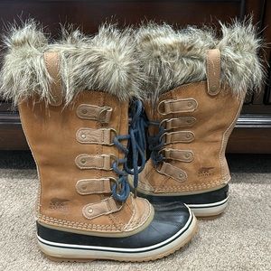SOREL Joan of Arctic Winter Snowboots Waterproof Women’s 6 Camel Brown Black